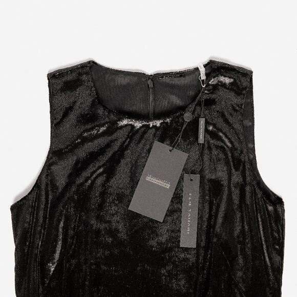 Black Serenity Sleeveless Velvet Shift Dress‎ Size 2 Wedding Guest - Picture 5 of 10